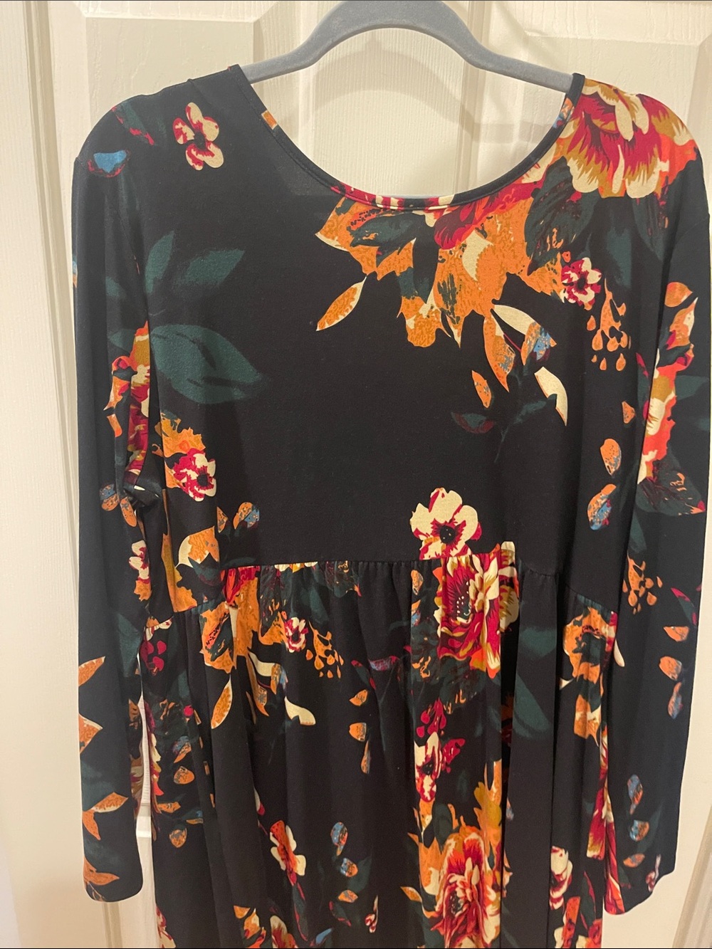 Black Floral Long Sleeve Women’s Dress